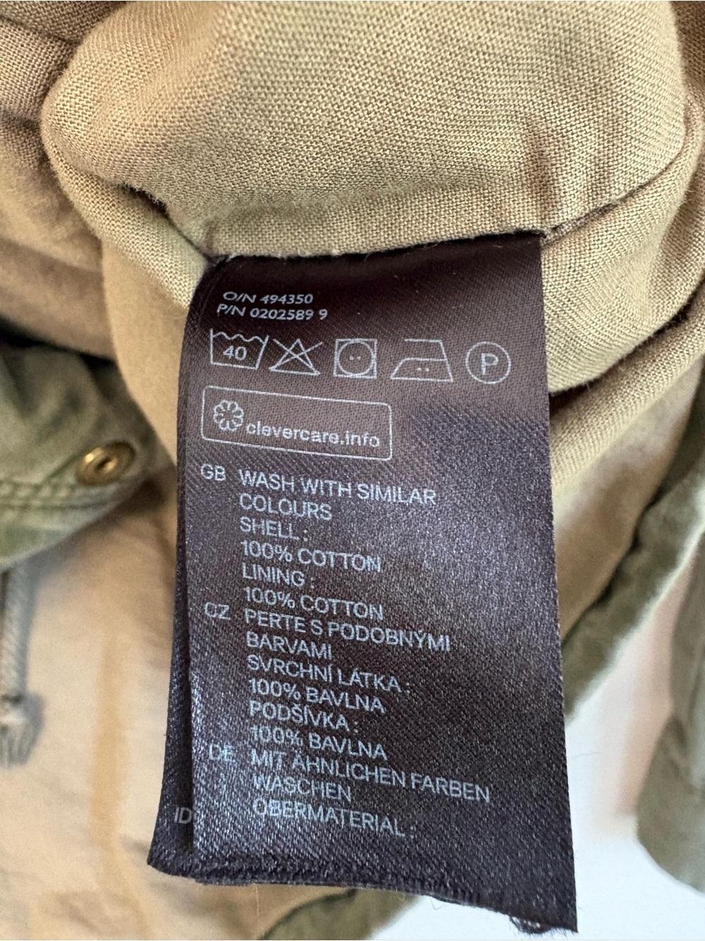 H&M Women’s Olive Utility Military Style Cotton Jacket Field Coat Sz 8 - Picture 3 of 8